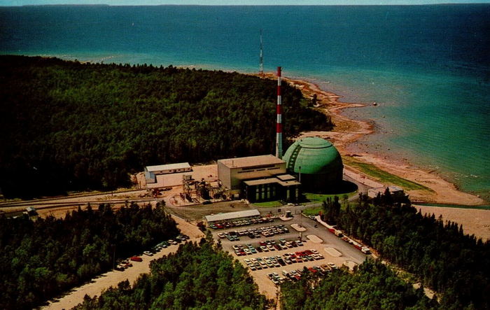 Big Rock Point Nuclear Power Plant - Old Postcard (newer photo)